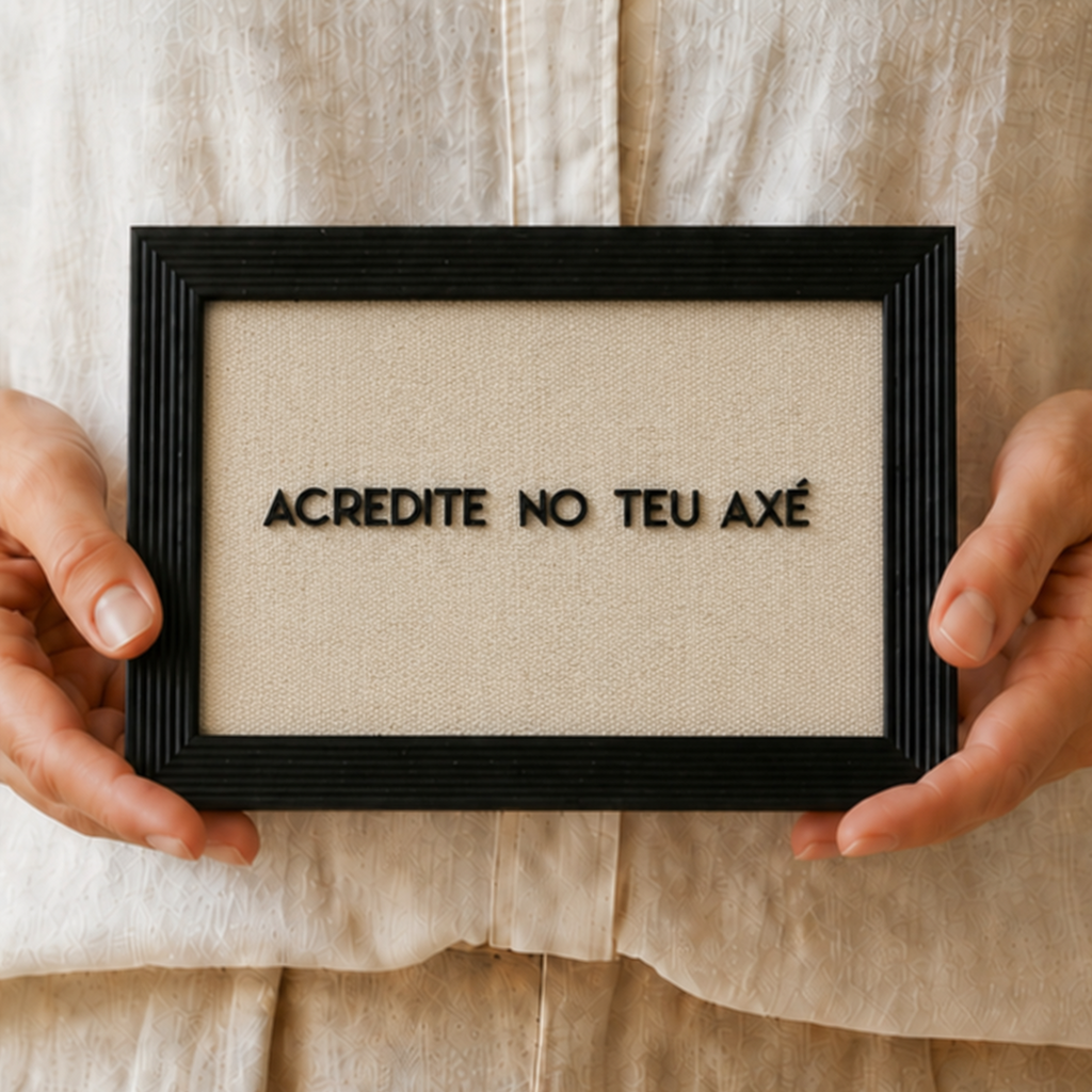 Acredite no seu Axé | Quadro com Letras 3D
