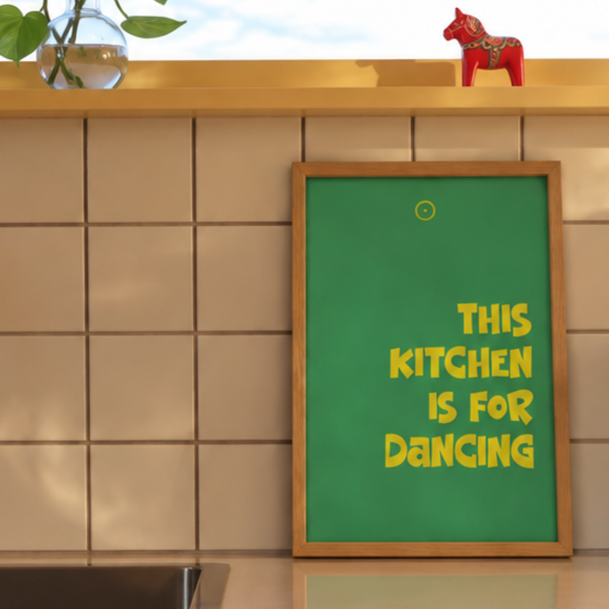This Kitchen is for dancing| Quadro com Letras 3D