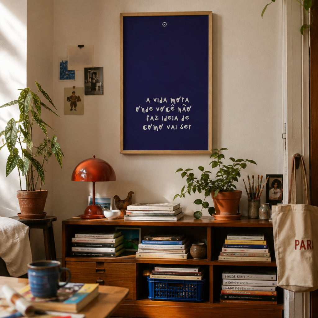 A vida mora| Quadro com Letras 3D