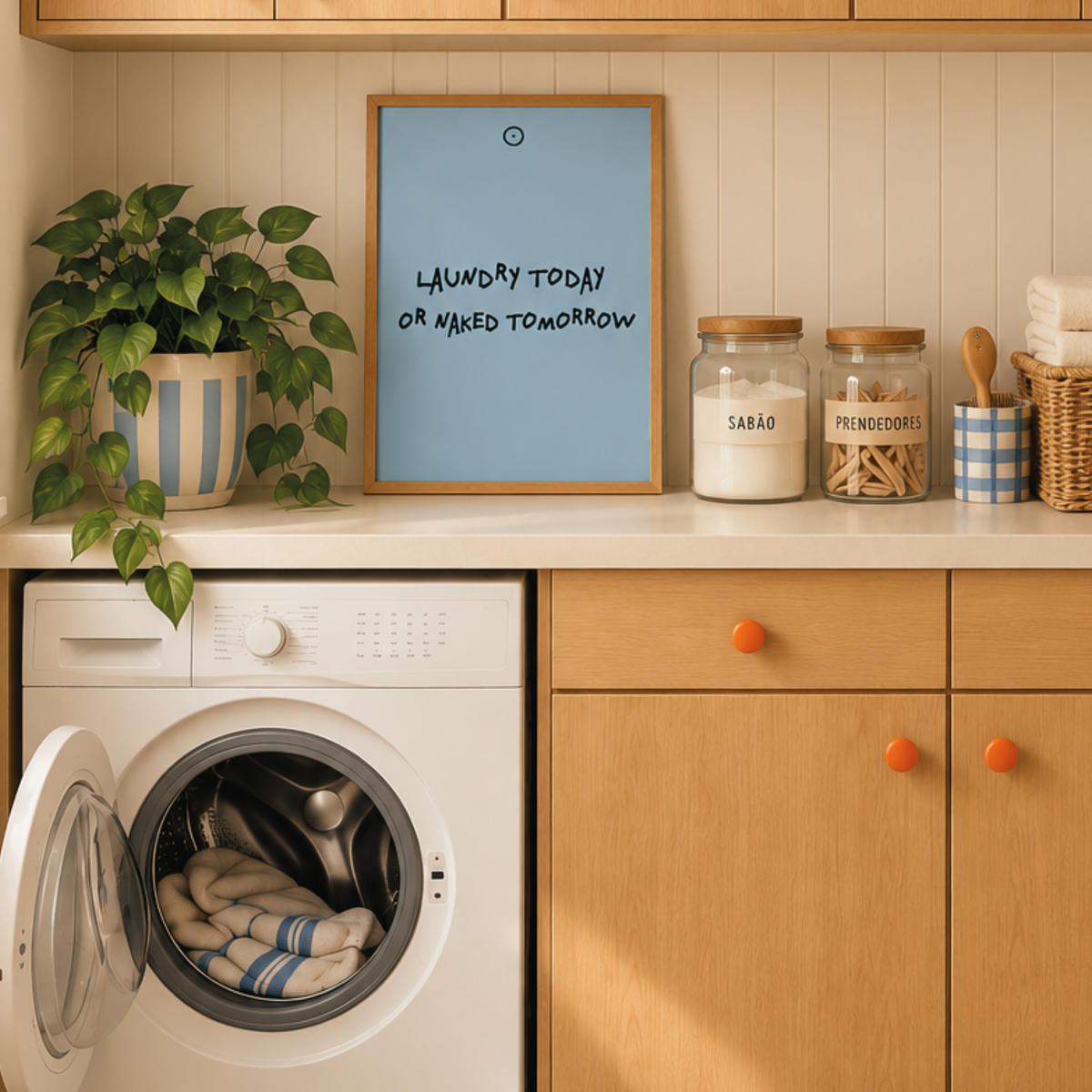 Laundry today| Quadro com Letras 3D