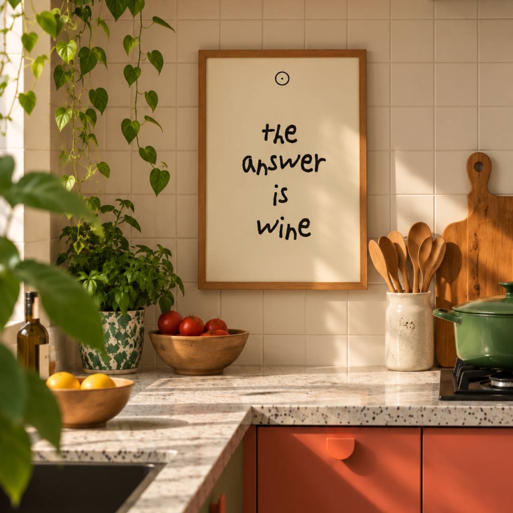 The answer is wine| Quadro com Letras 3D