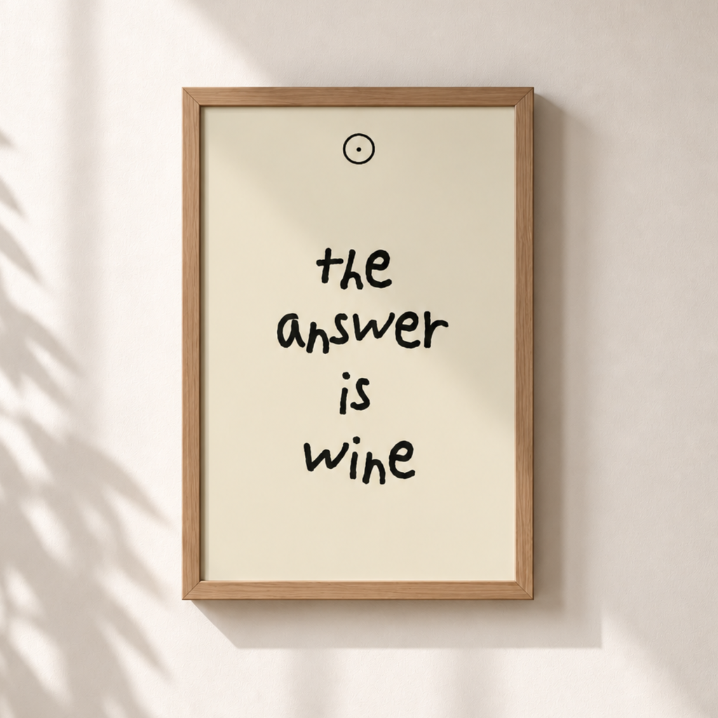 The answer is wine| Quadro com Letras 3D