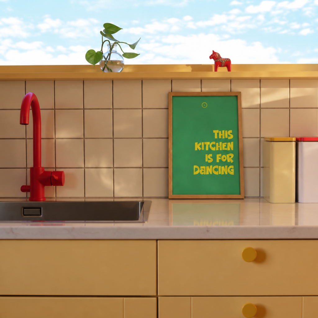 This Kitchen is for dancing| Quadro com Letras 3D